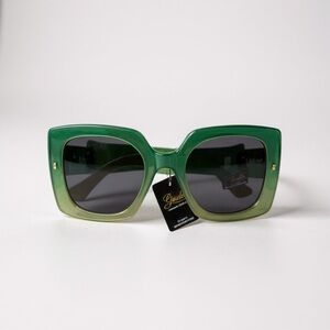 Giselle Green Ombre Square Sunglasses